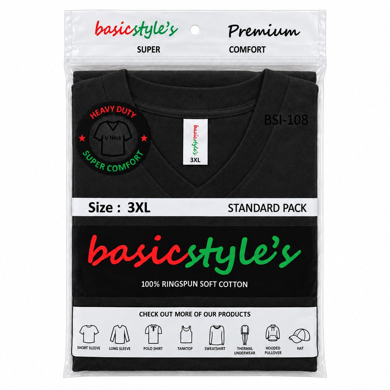 BSI 1008 basicstyle's Premium Comfort V-Neck T-Shirt