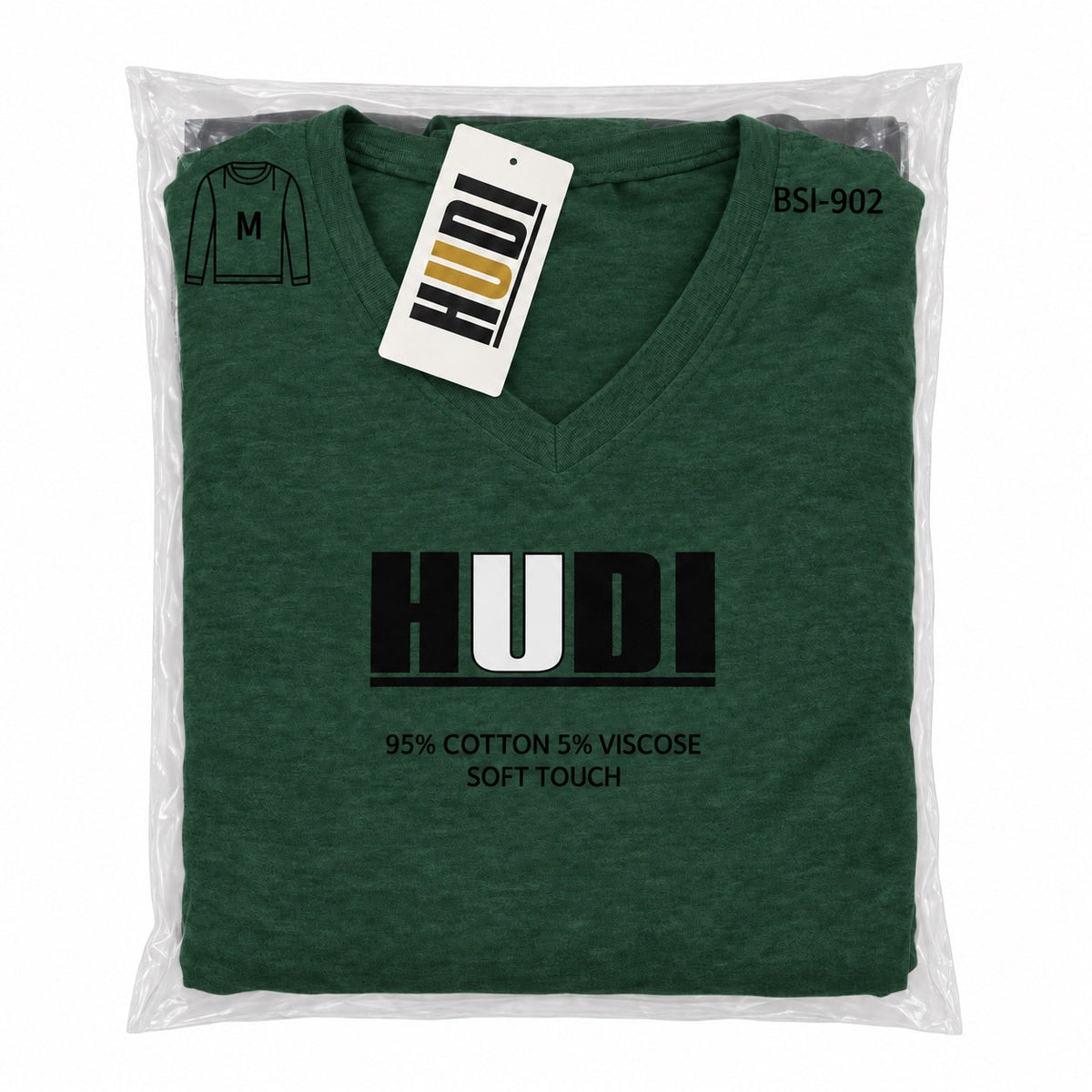 BSI-902 HUDI V-Neck T-Shirt - 95% Cotton 5% Viscose