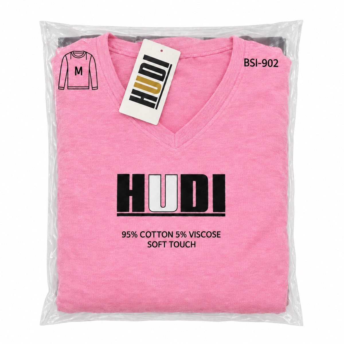 BSI-902 HUDI V-Neck T-Shirt - 95% Cotton 5% Viscose