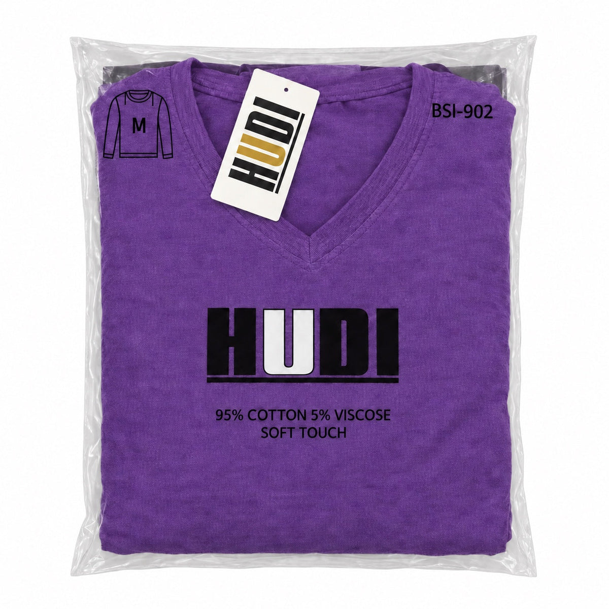 BSI-902 HUDI V-Neck T-Shirt - 95% Cotton 5% Viscose