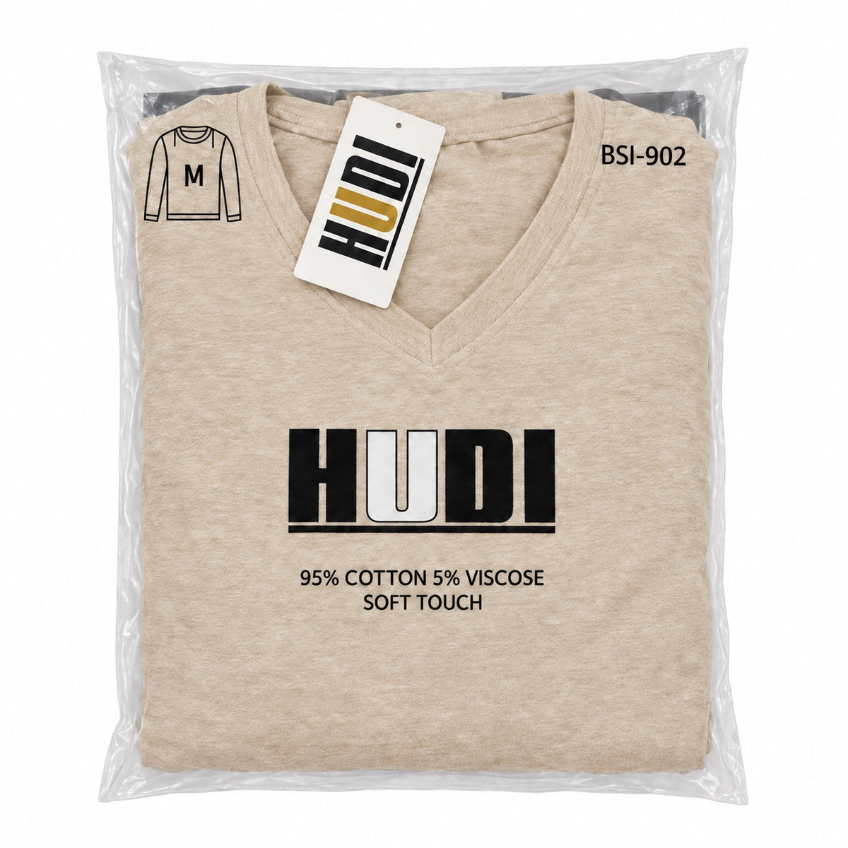 BSI-902 HUDI V-Neck T-Shirt - 95% Cotton 5% Viscose