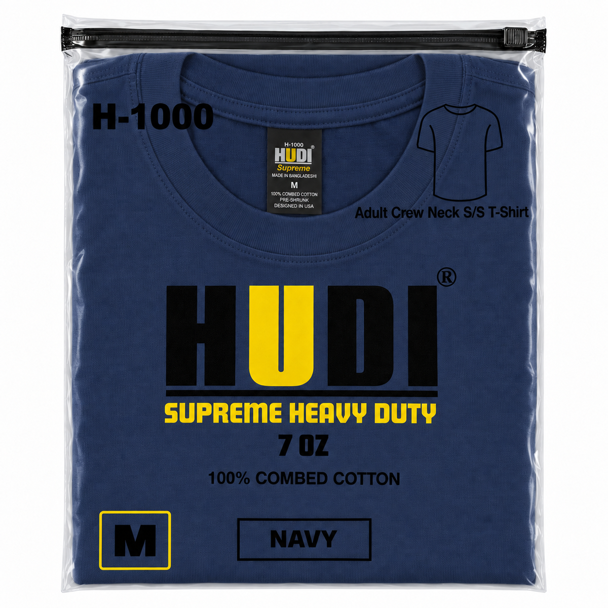 H1000 HUDI Supreme Heavyweight Crew Neck T-Shirt