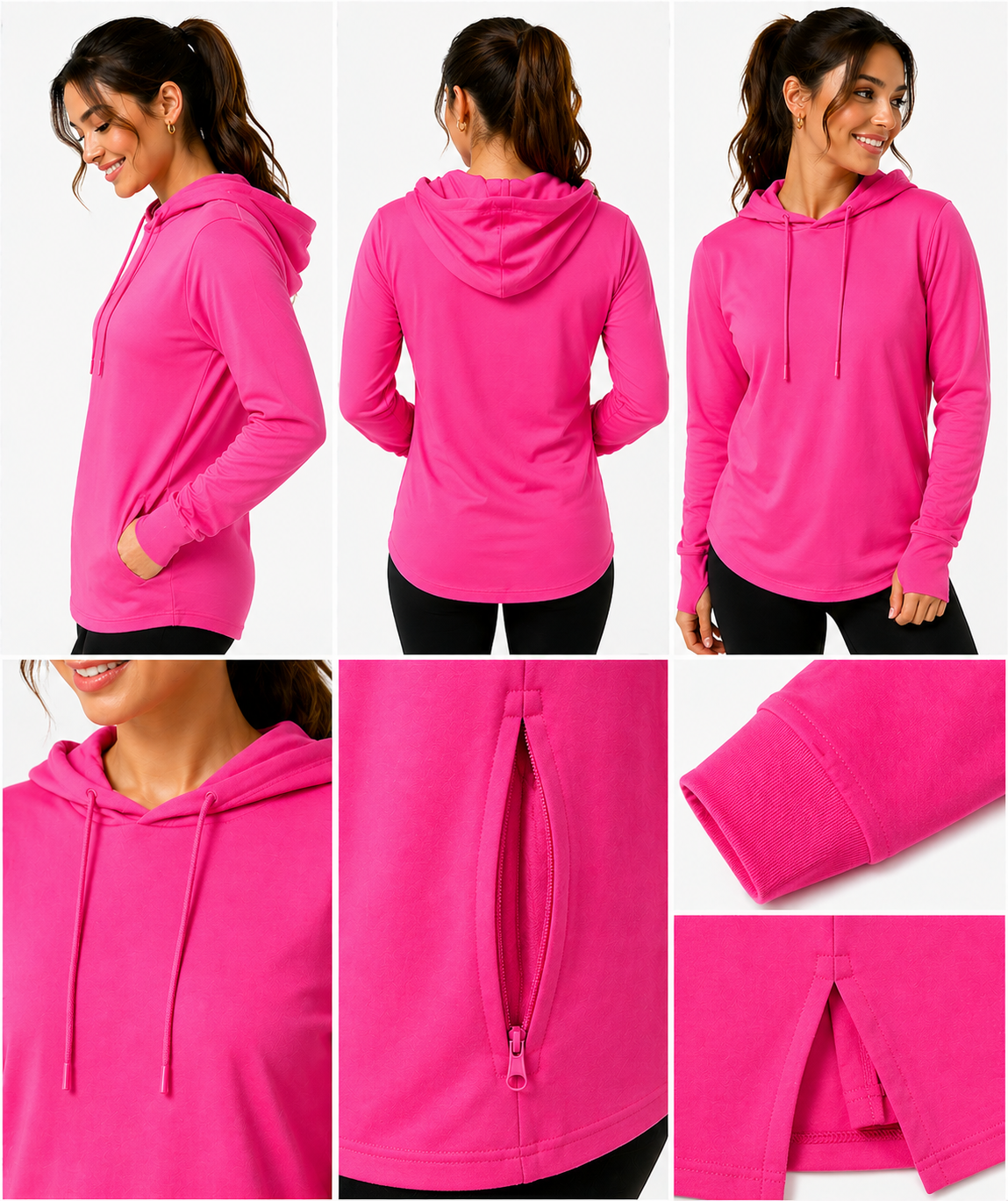 AWD source image 48355695624447: H9004 : Unisex Solid Front Jersey Hoodie with Hidden Zippered Pockets