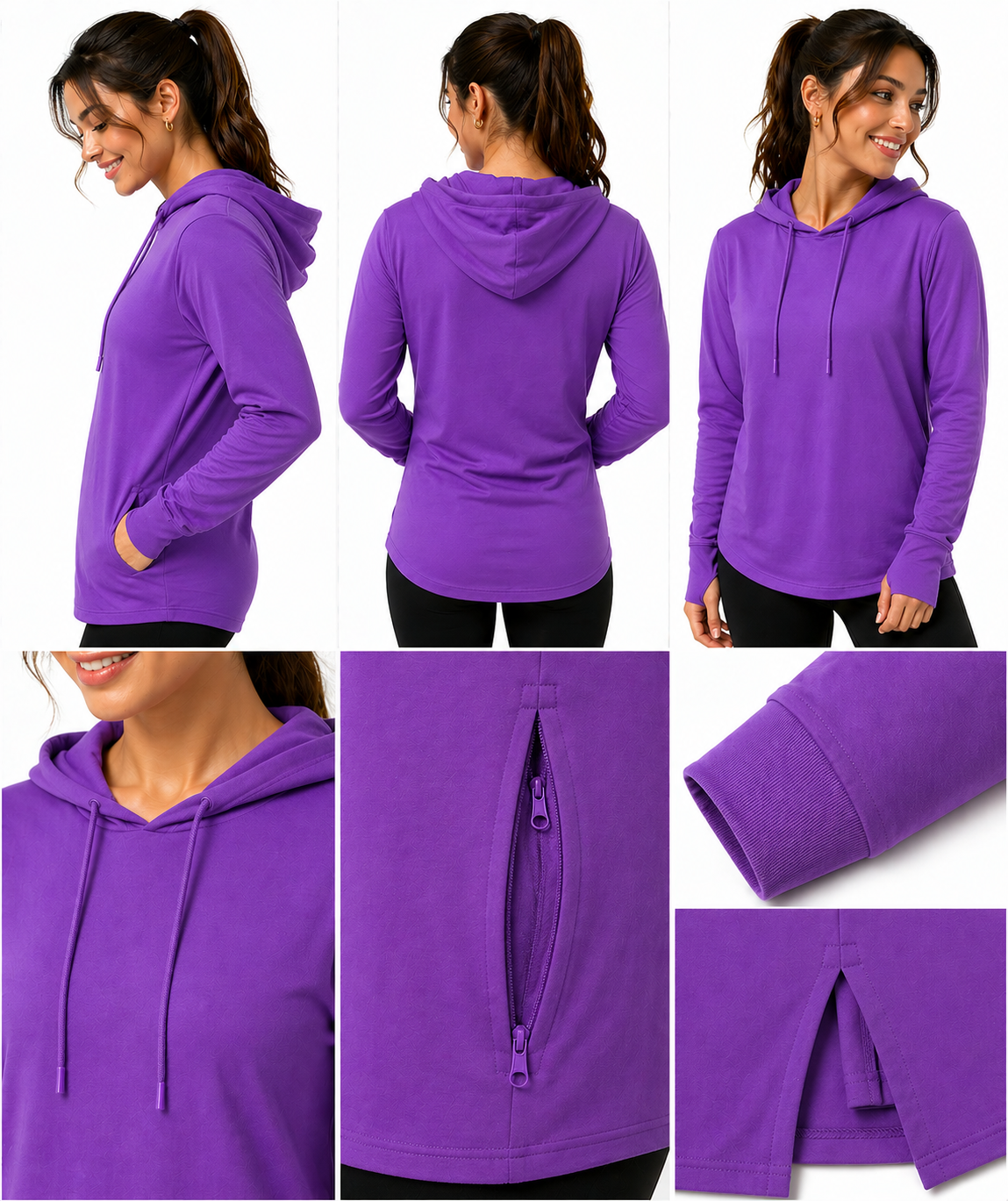 AWD source image 48355695788287: H9004 : Unisex Solid Front Jersey Hoodie with Hidden Zippered Pockets