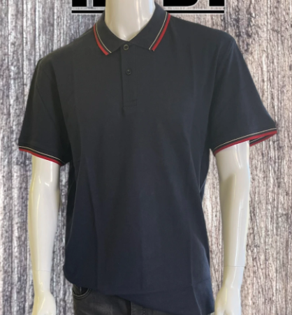 AWD source image 46569848668415: H7005 Men's Pique Polo Shirt with Stripe Collar