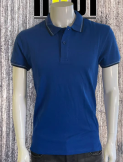 AWD source image 46569848701183: H7005 Men's Pique Polo Shirt with Stripe Collar