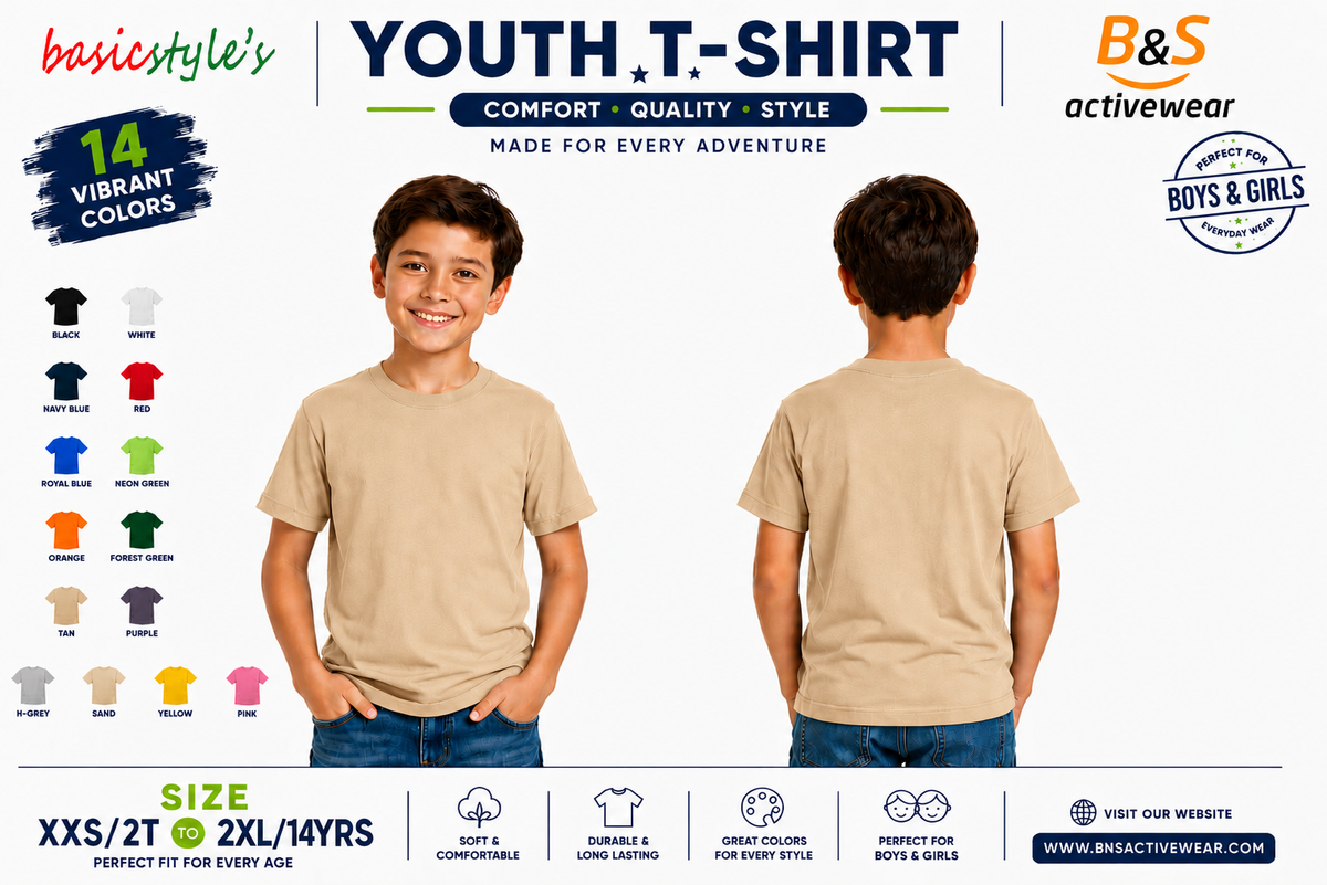 AWD source image 48461665632511: H4001 Youth 100% Ringspun Cotton T-Shirt