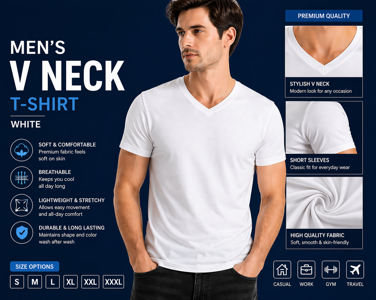 BSI 1008 basicstyle's Premium Comfort V-Neck T-Shirt