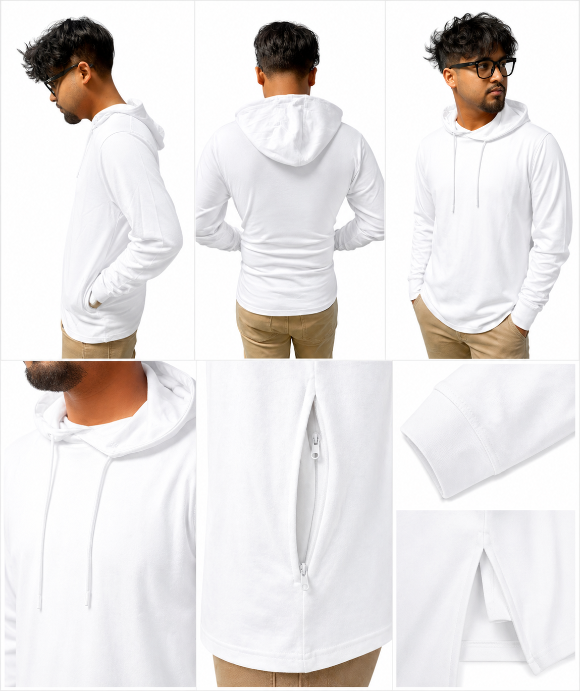 AWD source image 48355695198463: H9004 : Unisex Solid Front Jersey Hoodie with Hidden Zippered Pockets