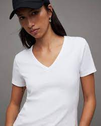 AWD source image 40902862569727: H3002 Womens V-Neck 95% Cotton 5% Elastane Cotton Fitted T-Shirt - APPAREL WHOLESALE DEPOT T-Shirt HUDI