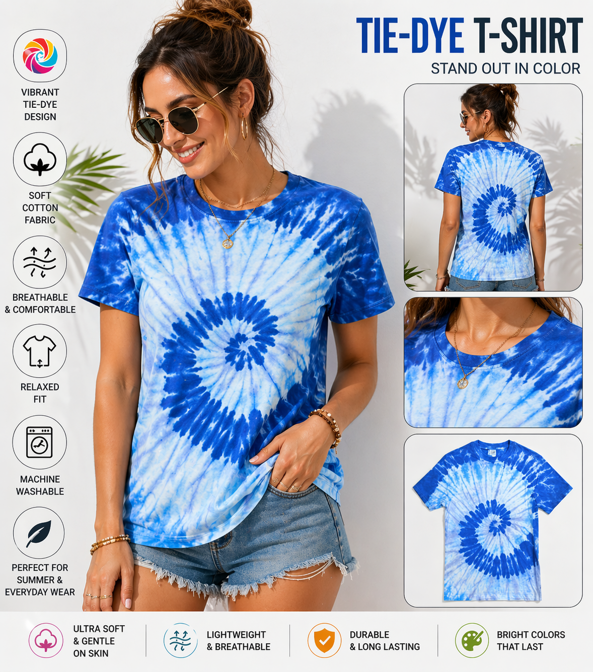AWD source image 48434243862783: BSI 304 Women’s Tie Dye Soft Style T-Shirt – 60% Cotton 40% Polyester Crew Neck Tee