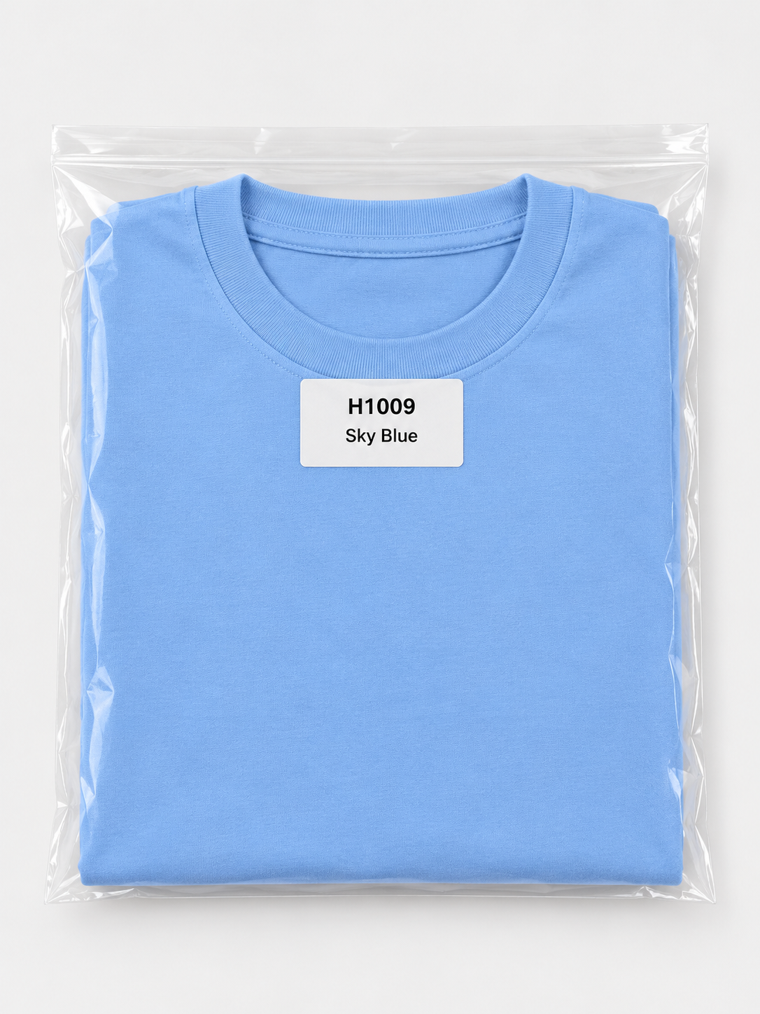 h1009-blended-cotton-polyester-unisex-t-shirt | Sky Blue | packaging