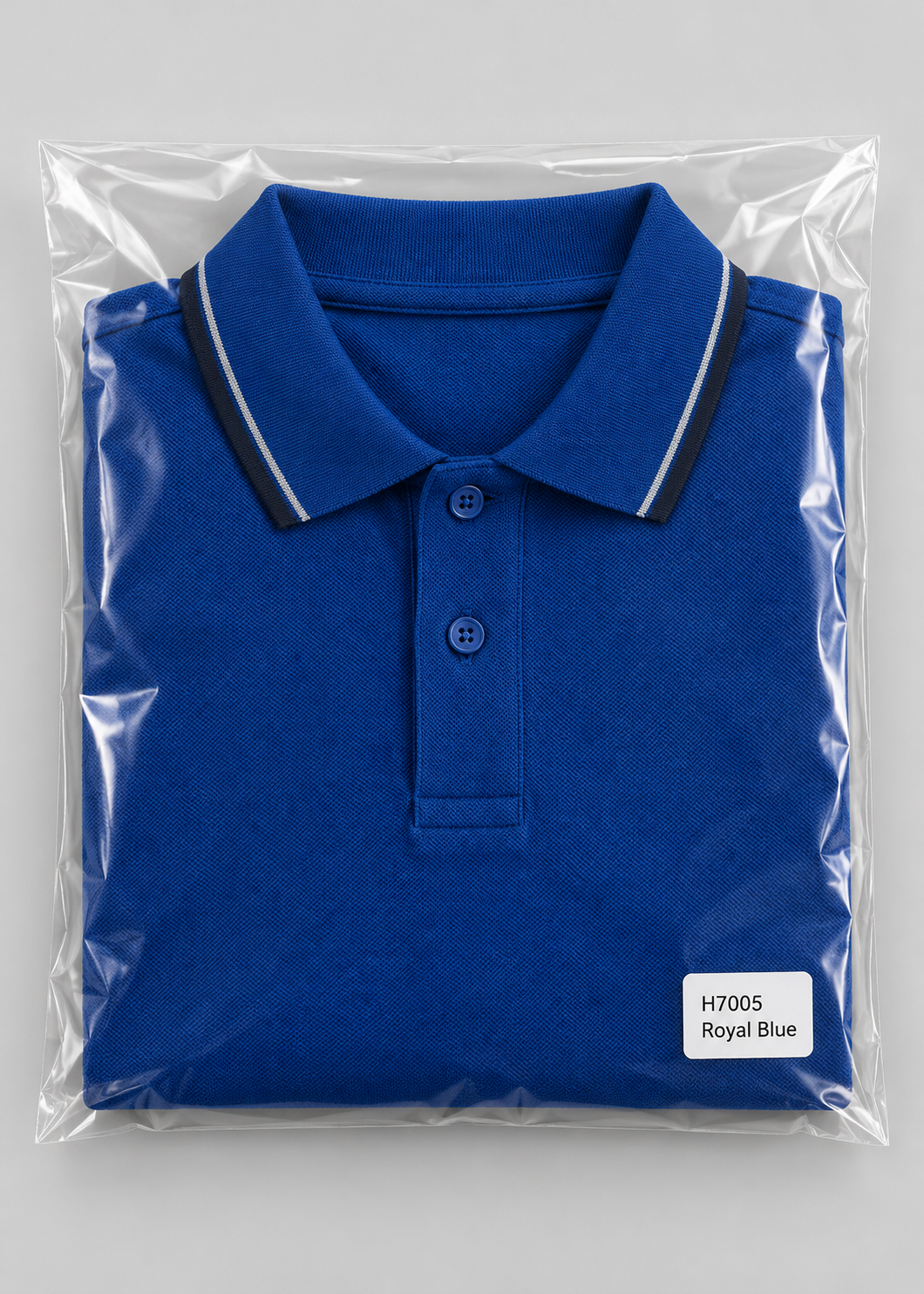 h7005-button-down-polo-100-cotton-pique | Royal Blue | packaging
