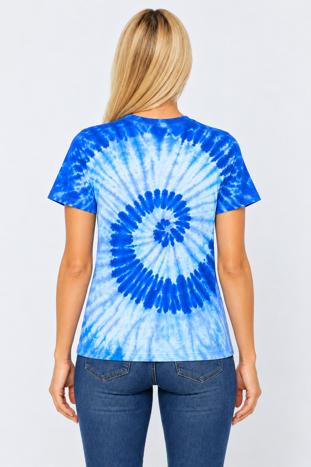 h3001-womens-high-quality-95-cotton-5-elastane-cotton-fitted-t-shirt-copy-awd-9498278134015 | BLUE JERRY | model back view