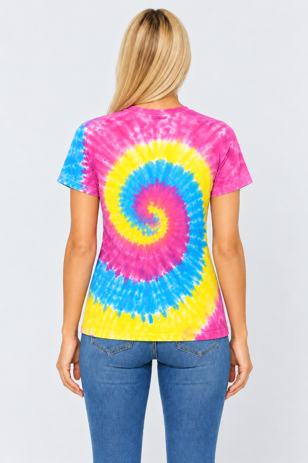h3001-womens-high-quality-95-cotton-5-elastane-cotton-fitted-t-shirt-copy-awd-9498278134015 | PESTAL | model back view