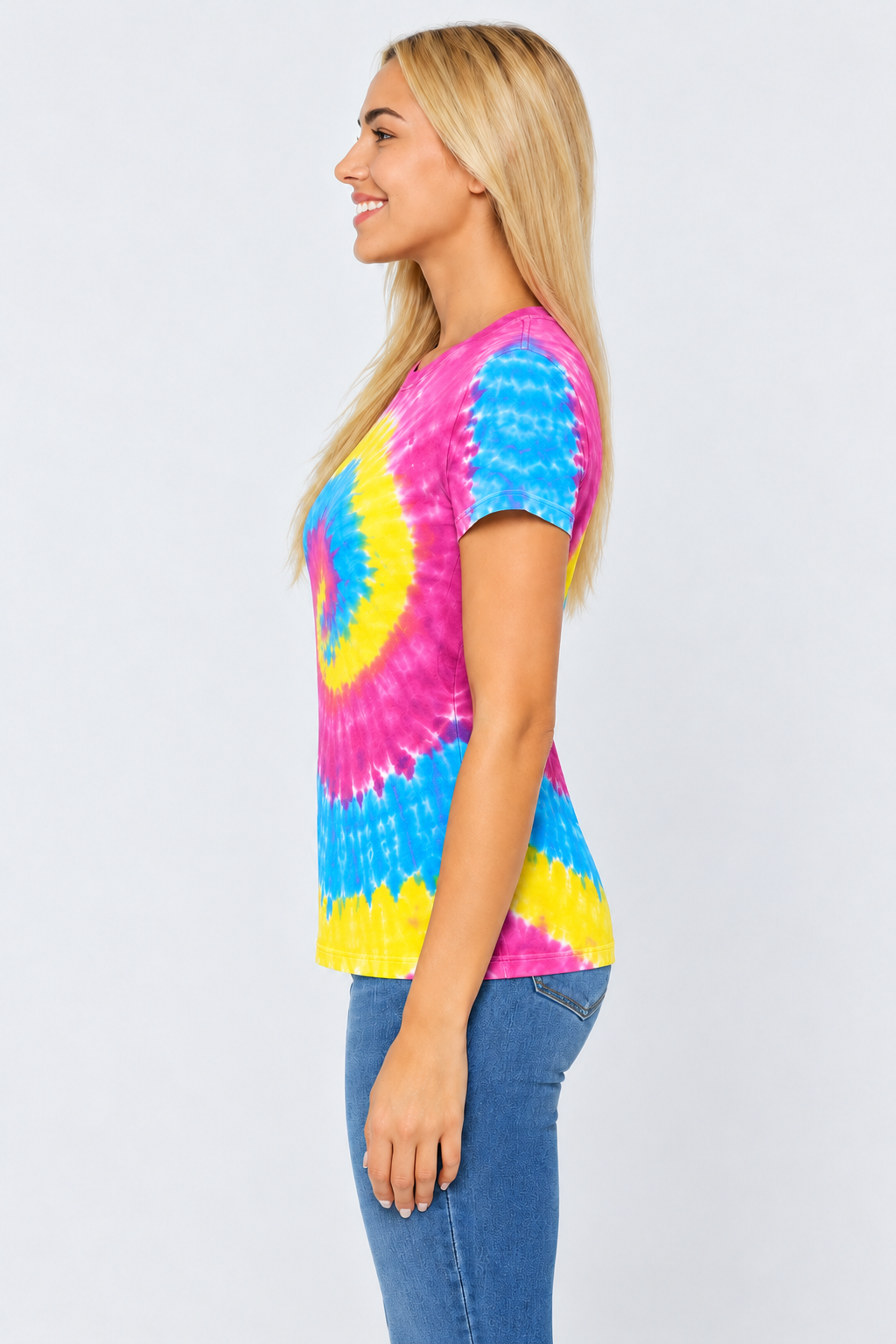 h3001-womens-high-quality-95-cotton-5-elastane-cotton-fitted-t-shirt-copy-awd-9498278134015 | PESTAL | model side view