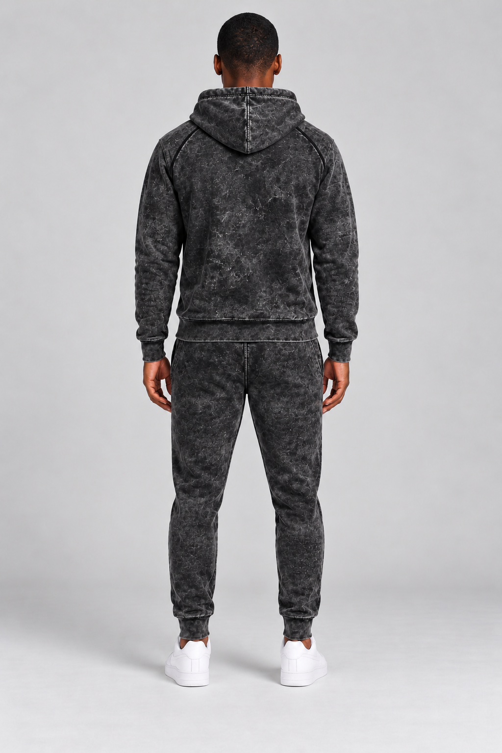 s-s-streetwear-900h-70-30-300gsm-8-85oz-hoodie | Cloud Black | model back view
