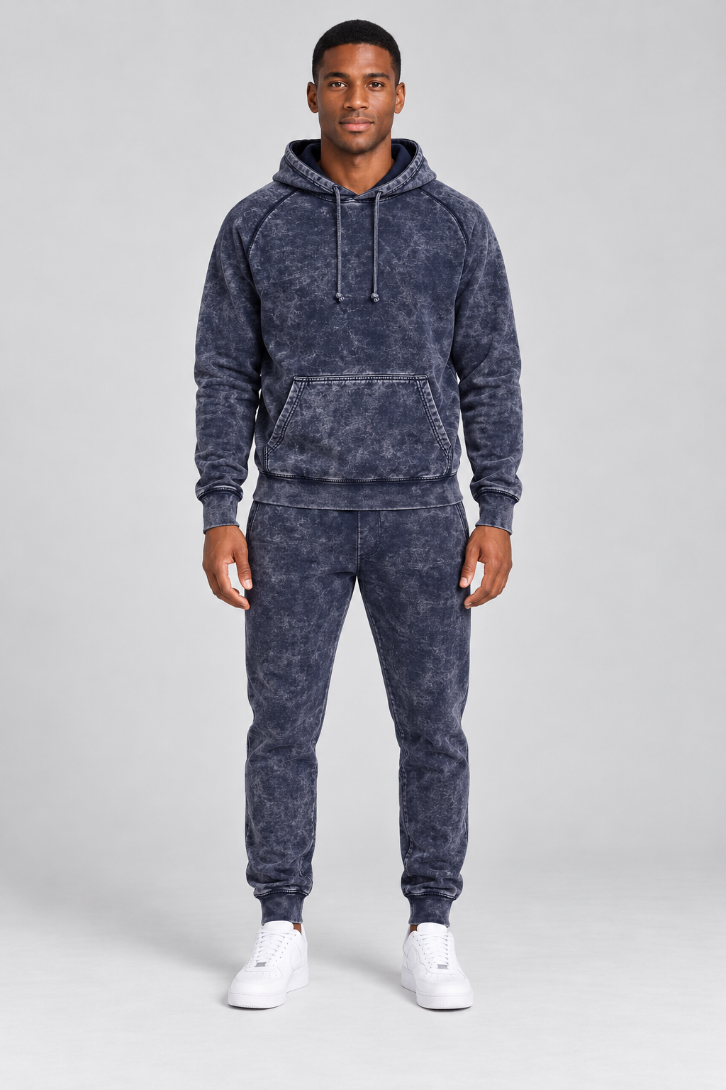 s-s-streetwear-900h-70-30-300gsm-8-85oz-hoodie | Cloud Navy | model front view