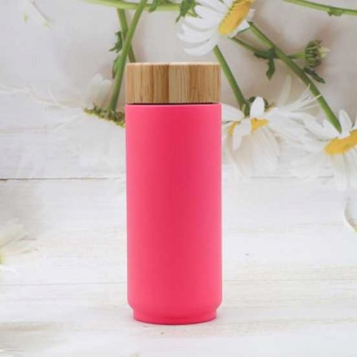 Straight Shape Bottle With Bamboo Lid