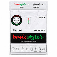 BSI-108 V-neck T-shirt in White