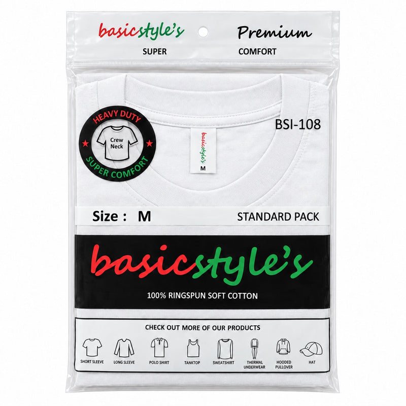 BSI 1008 basicstyle's Premium Comfort Crew Neck T-Shirt
