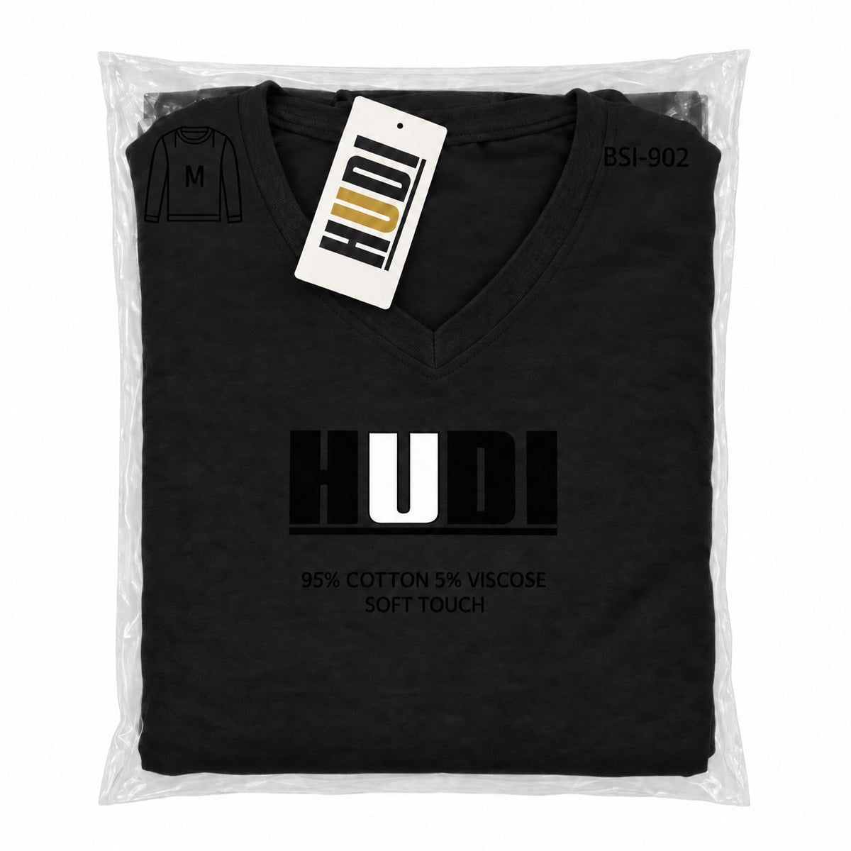 BSI-902 HUDI V-Neck T-Shirt - 95% Cotton 5% Viscose