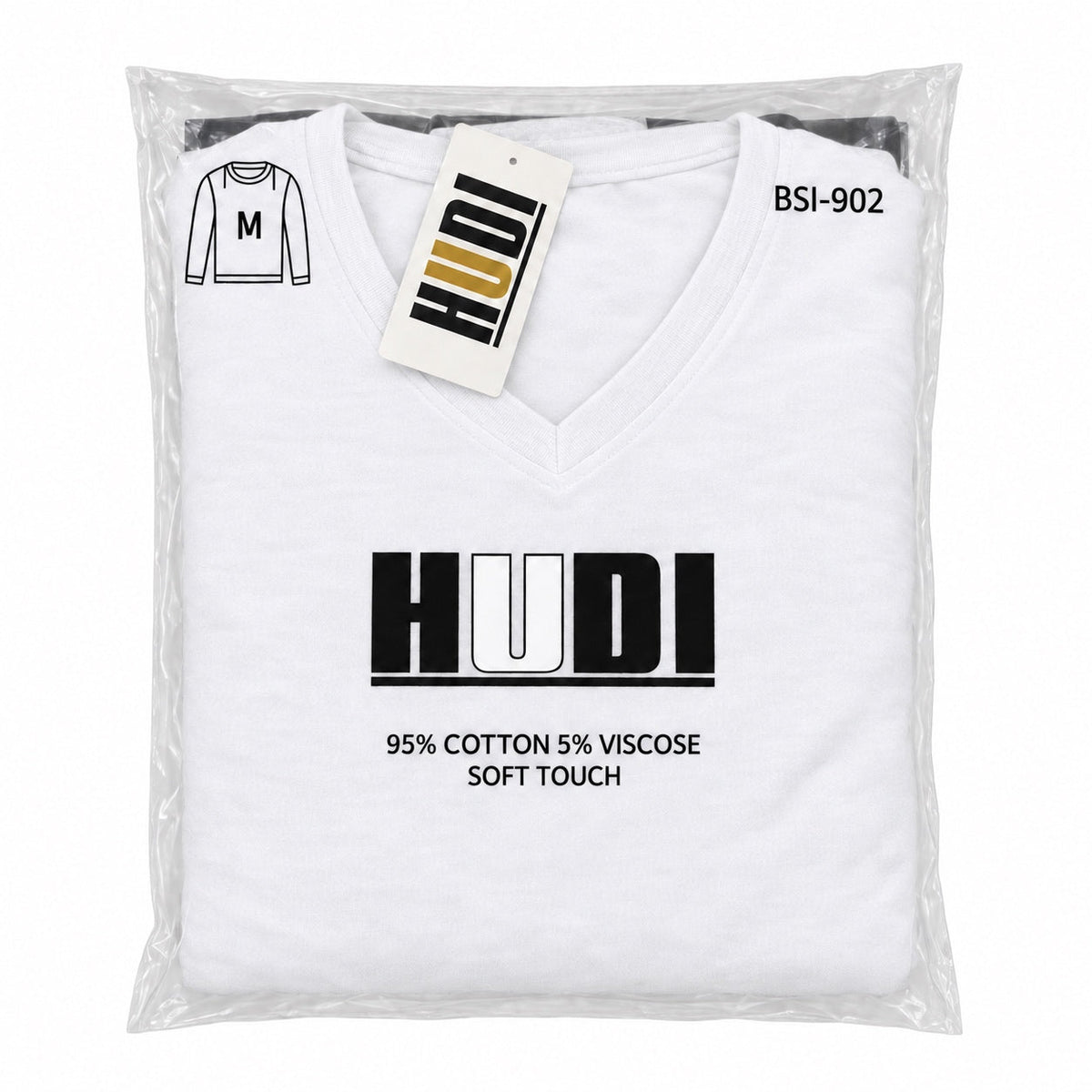 BSI-902 HUDI V-Neck T-Shirt - 95% Cotton 5% Viscose