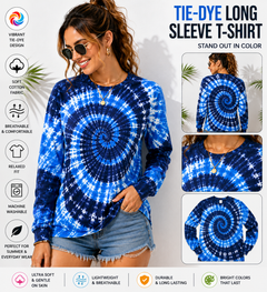 AWD source image 48434407473407: BSI 305 Women’s Tie Dye Soft Style T-Shirt – 60% Cotton 40% Polyester Crew Neck Long sleeve Tee