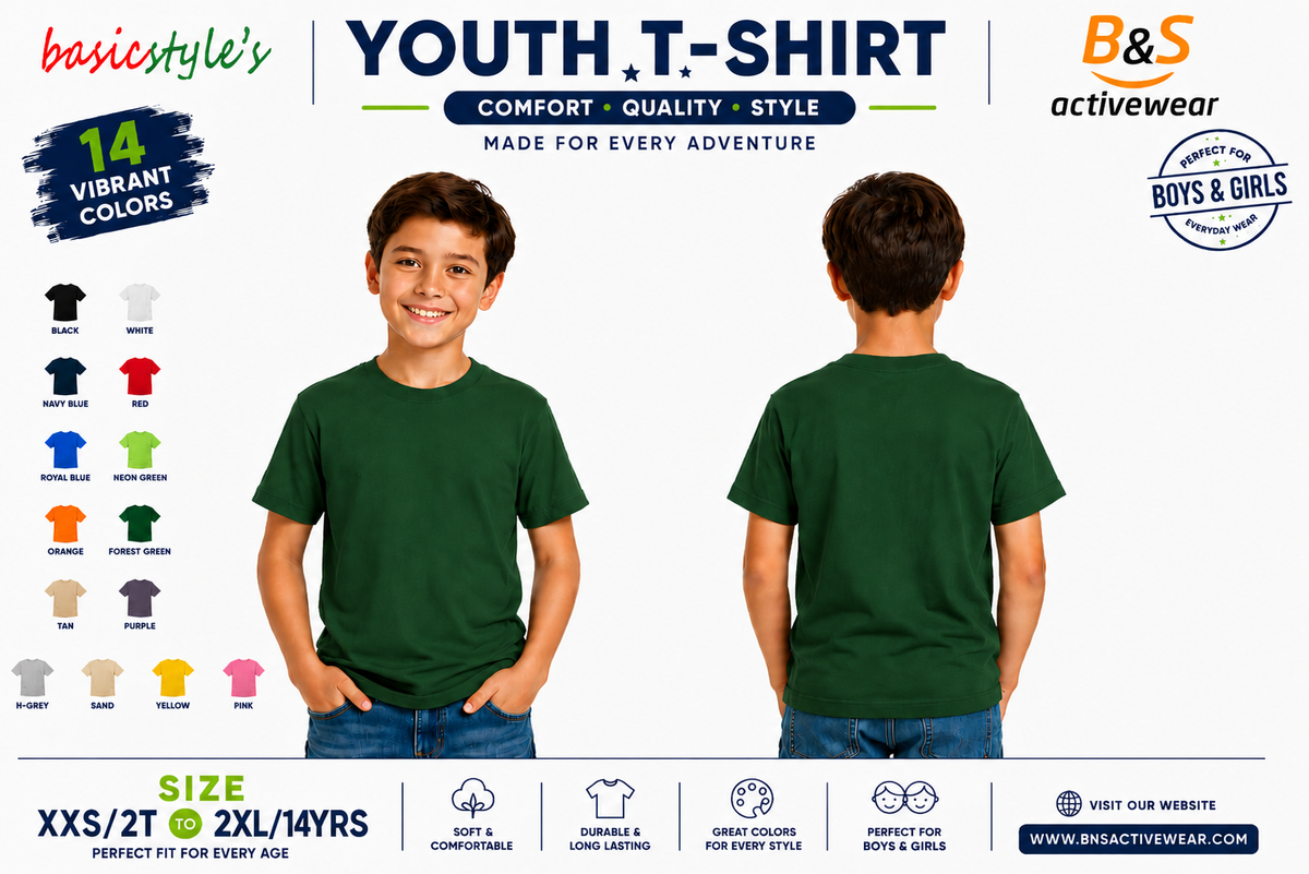 AWD source image 48461665304831: H4001 Youth 100% Ringspun Cotton T-Shirt