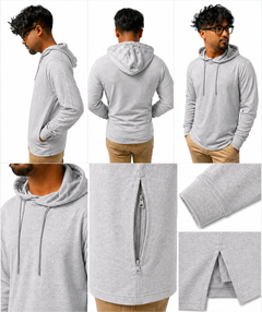 AWD source image 48355693691135: H9004 : Unisex Solid Front Jersey Hoodie with Hidden Zippered Pockets