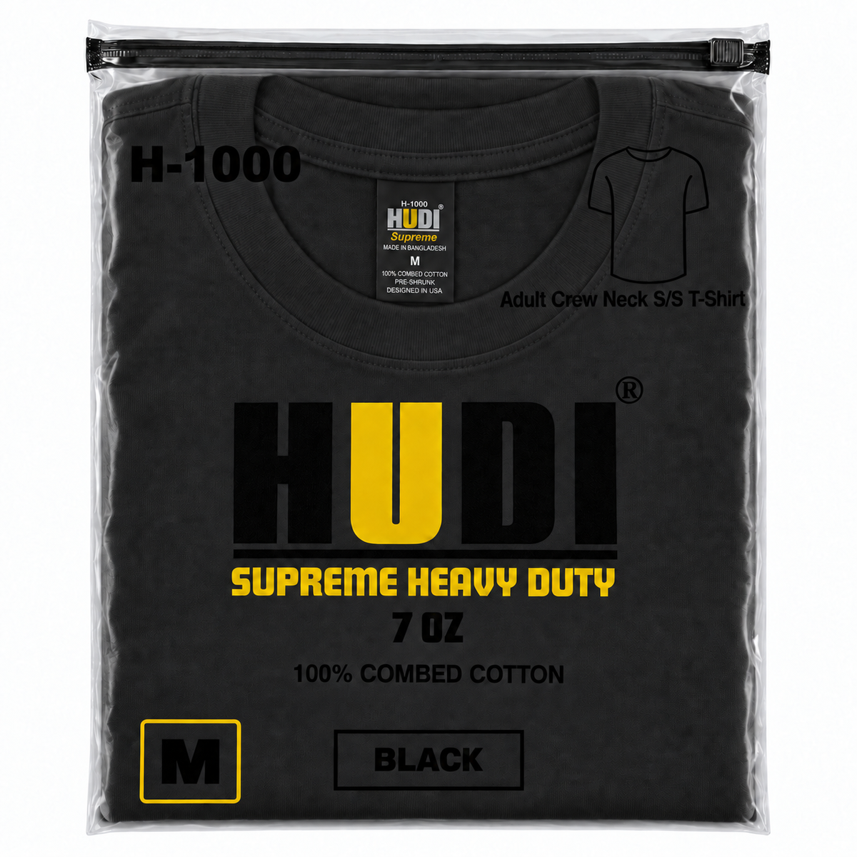 H1000 HUDI Supreme Heavyweight Crew Neck T-Shirt