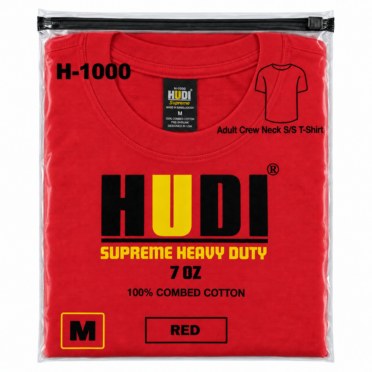 H1000 HUDI Supreme Heavyweight Crew Neck T-Shirt