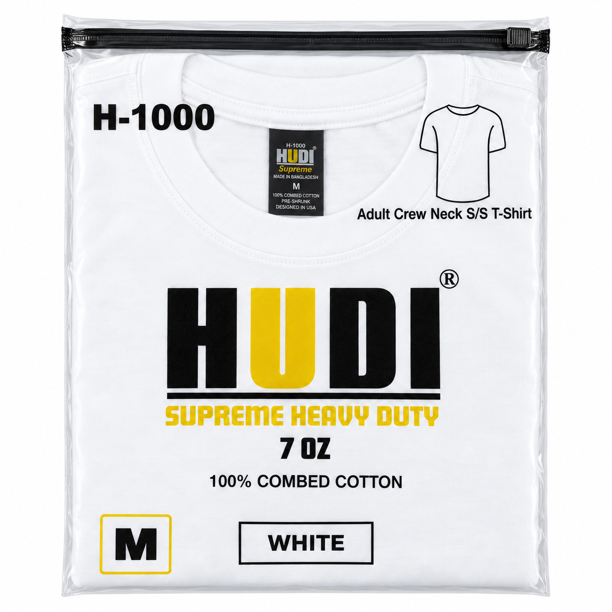 H1000 HUDI Supreme Heavyweight Crew Neck T-Shirt