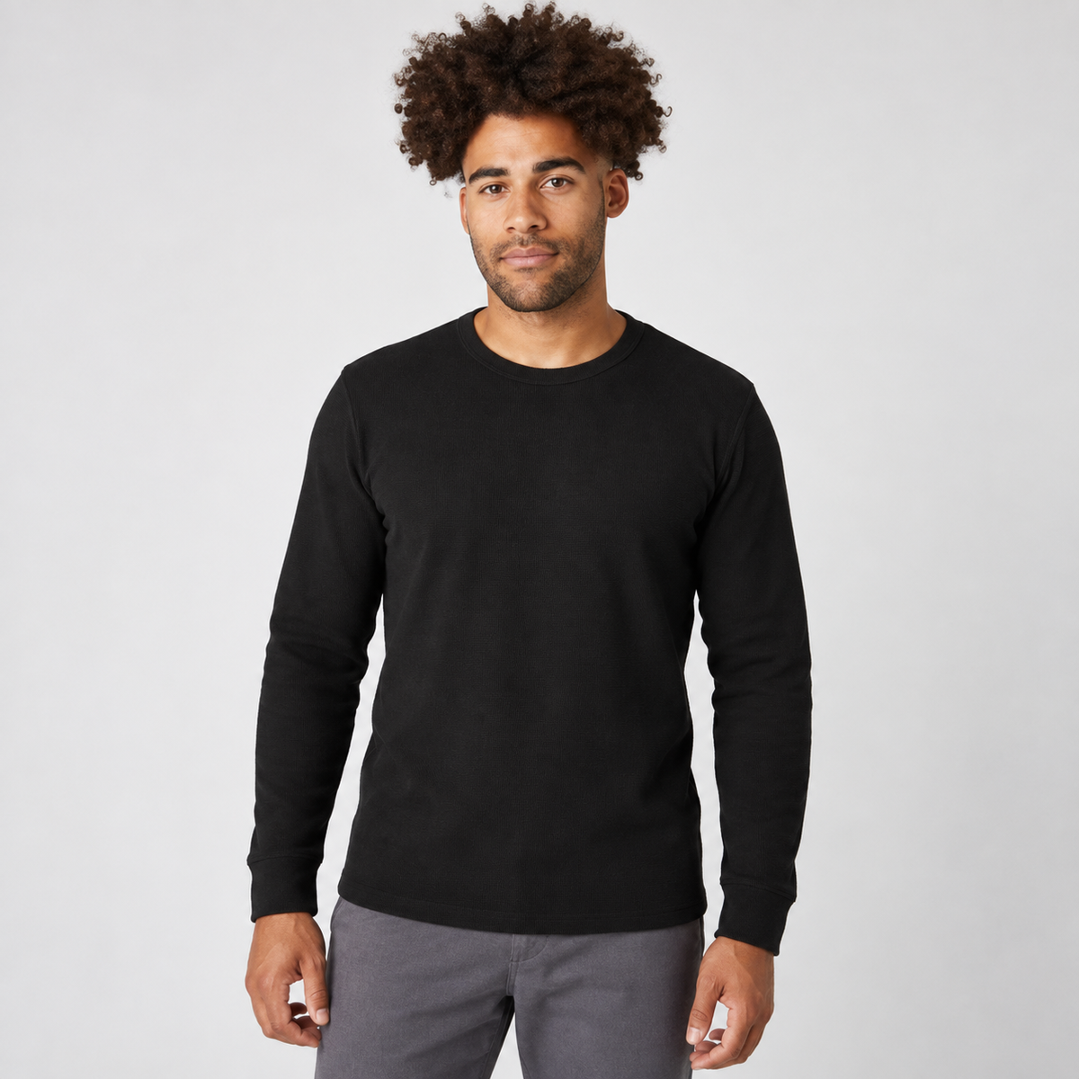 H-8001 Long Sleeve Thermal Shirt in Black
