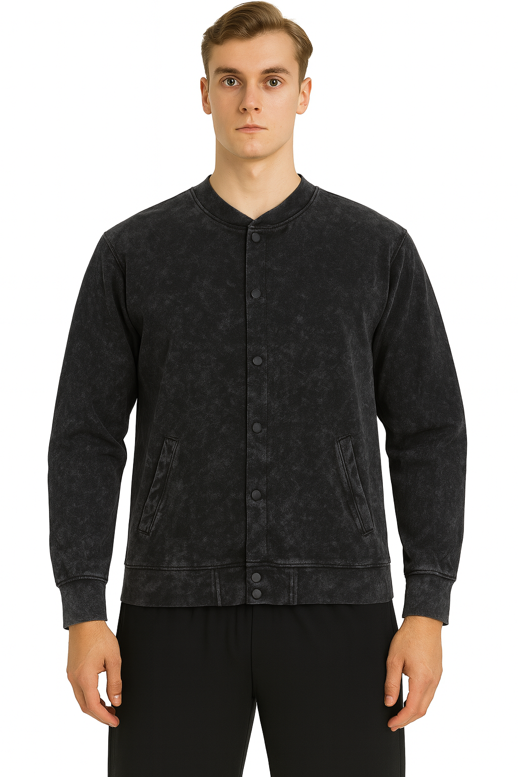 AWD source image 46687679250687: H6005 HUDI RusticStyles – Premium Vintage Wash Varsity Jacket
