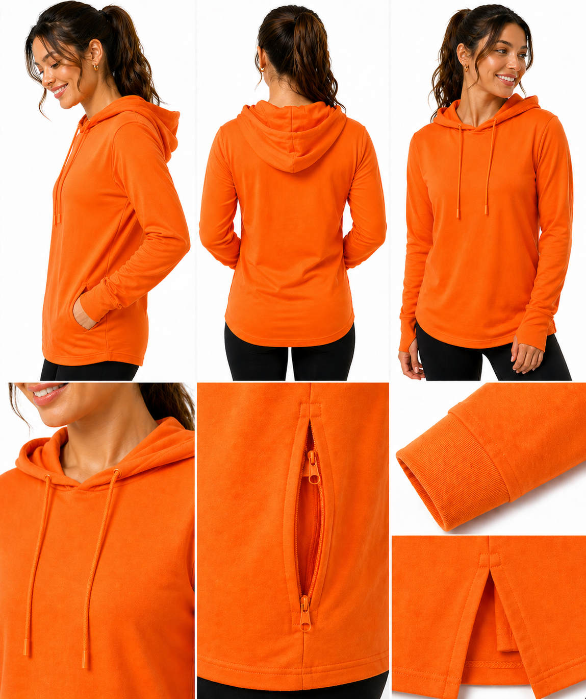 AWD source image 48355695493375: H9004 : Unisex Solid Front Jersey Hoodie with Hidden Zippered Pockets