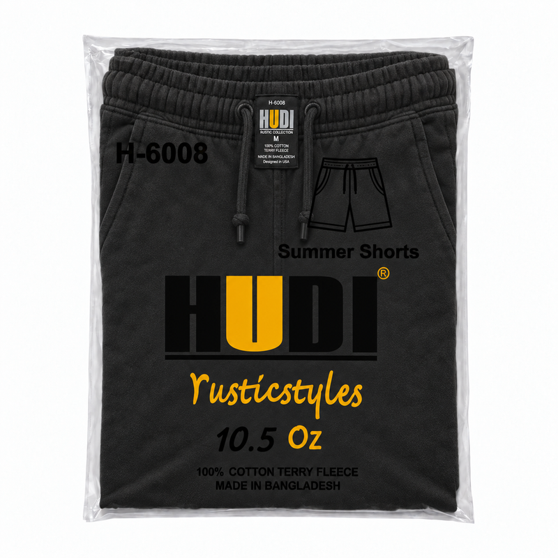 H6008 RusticStyles Premium Vintage Wash 100% Cotton Terry Fleece Summer Shorts