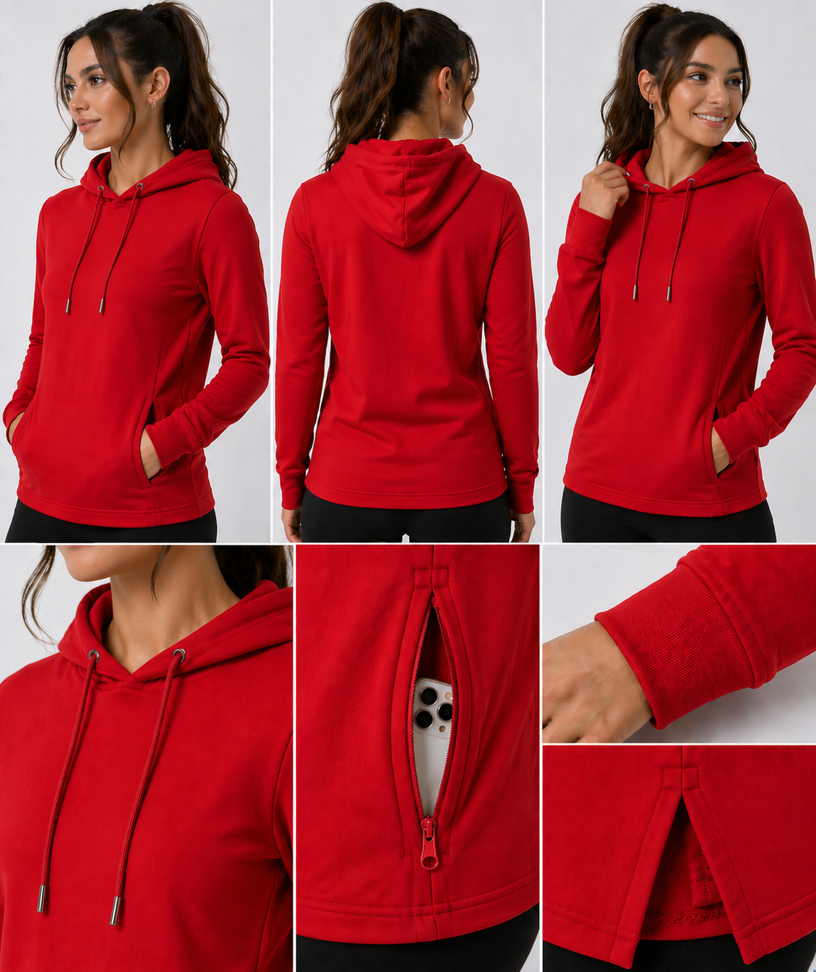 AWD source image 48355695526143: H9004 : Unisex Solid Front Jersey Hoodie with Hidden Zippered Pockets