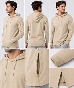 AWD source image 48355695689983: H9004 : Unisex Solid Front Jersey Hoodie with Hidden Zippered Pockets