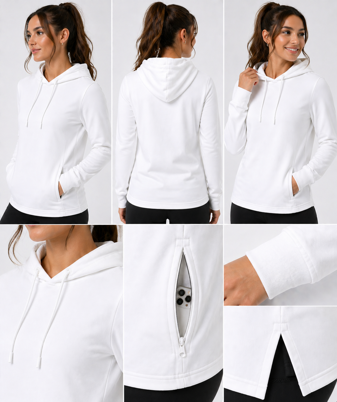 AWD source image 48355695263999: H9004 : Unisex Solid Front Jersey Hoodie with Hidden Zippered Pockets