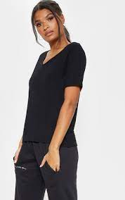 AWD source image 40902863257855: H3002 Womens V-Neck 95% Cotton 5% Elastane Cotton Fitted T-Shirt - APPAREL WHOLESALE DEPOT T-Shirt HUDI