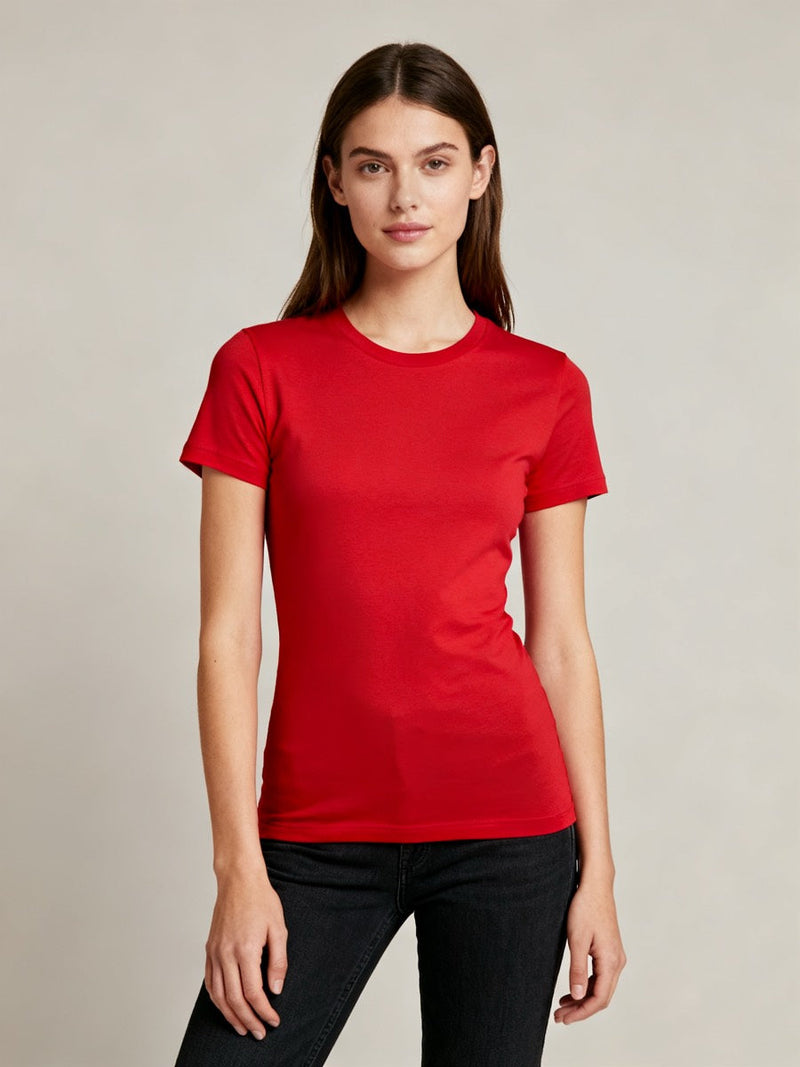 H3001 Womens High Quality 95% Cotton 5% Elastane Cotton Fitted T-Shirt