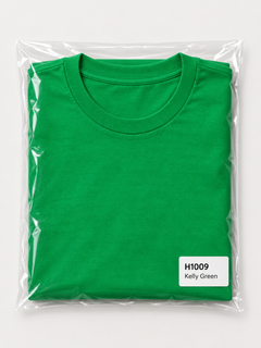 h1009-blended-cotton-polyester-unisex-t-shirt | Kelly Green | packaging