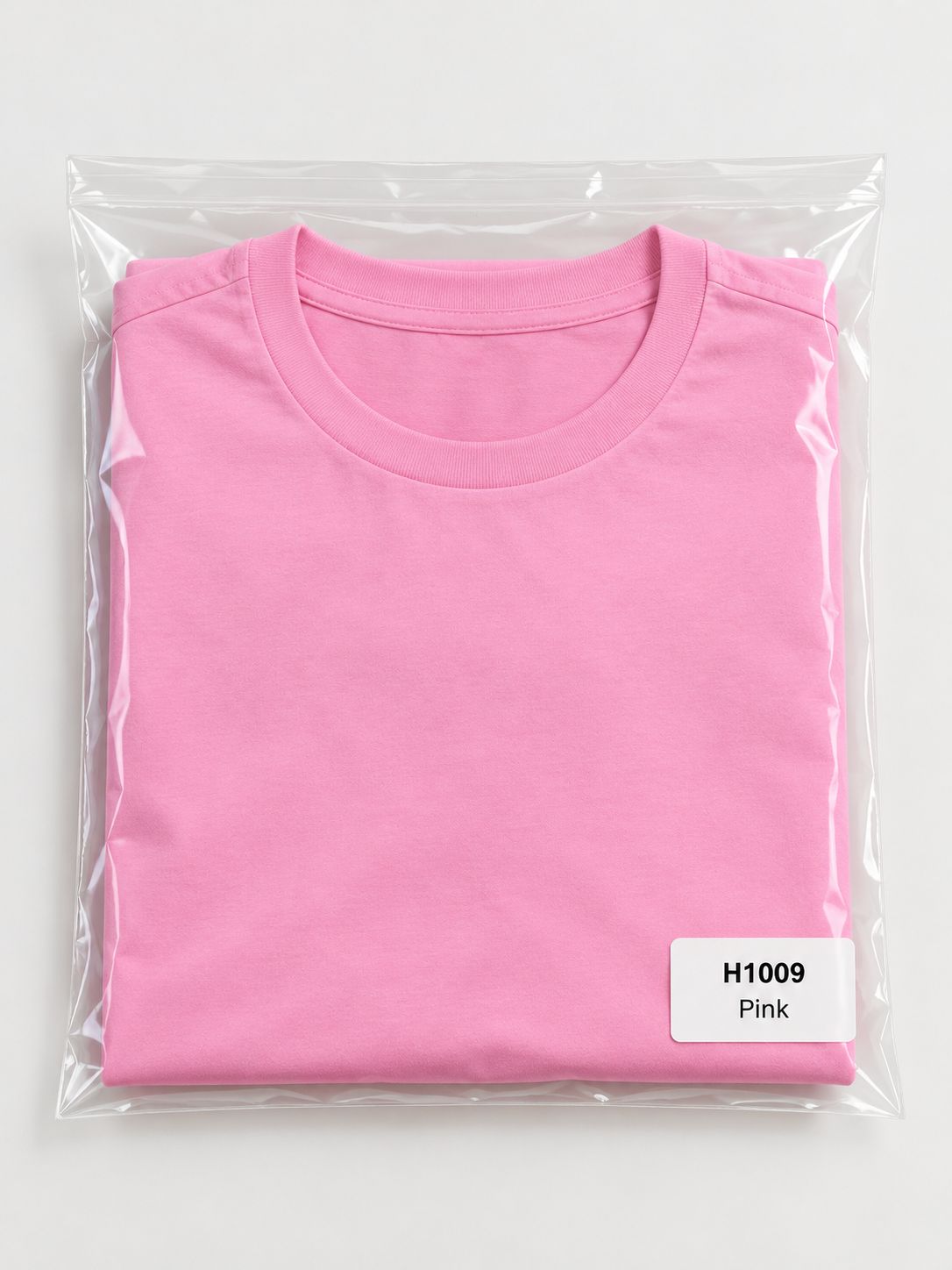 h1009-blended-cotton-polyester-unisex-t-shirt | Pink | packaging