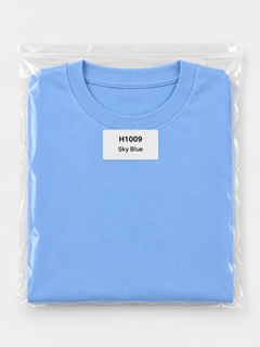 h1009-blended-cotton-polyester-unisex-t-shirt | Sky Blue | packaging