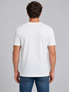 h1009-blended-cotton-polyester-unisex-t-shirt | White | model back view