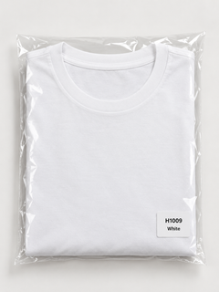 h1009-blended-cotton-polyester-unisex-t-shirt | White | packaging