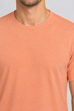 copy-of-h1001-premium-100-ring-spun-cotton-unisex-t-shirt | Heather Gold | model detail close-up