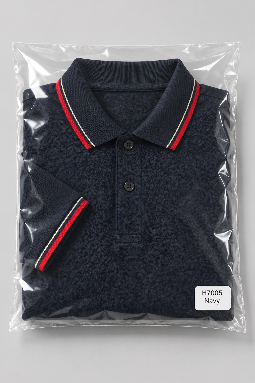 h7005-button-down-polo-100-cotton-pique | Navy | packaging