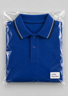 h7005-button-down-polo-100-cotton-pique | Royal Blue | packaging